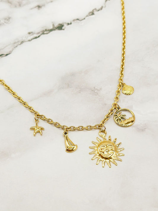 Collier breloques marins