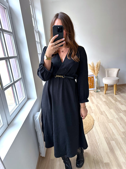 Robe longue noire MOIRA