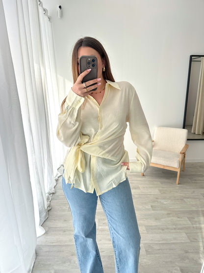 Chemise jaune nouée ALESSIA