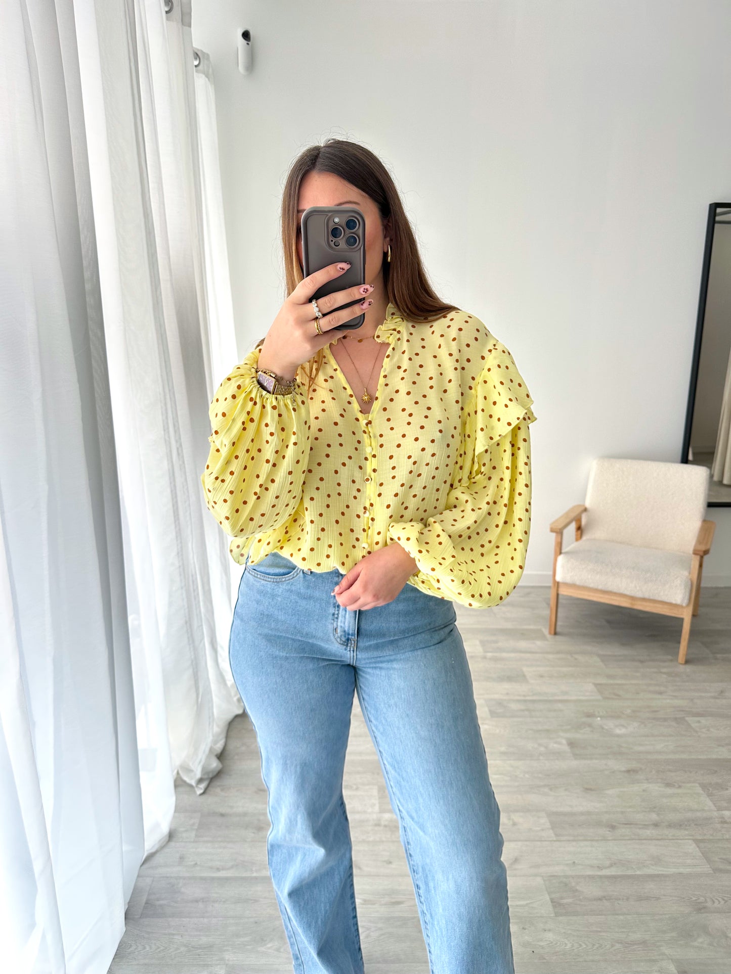 Blouse jaune à pois MAREVE