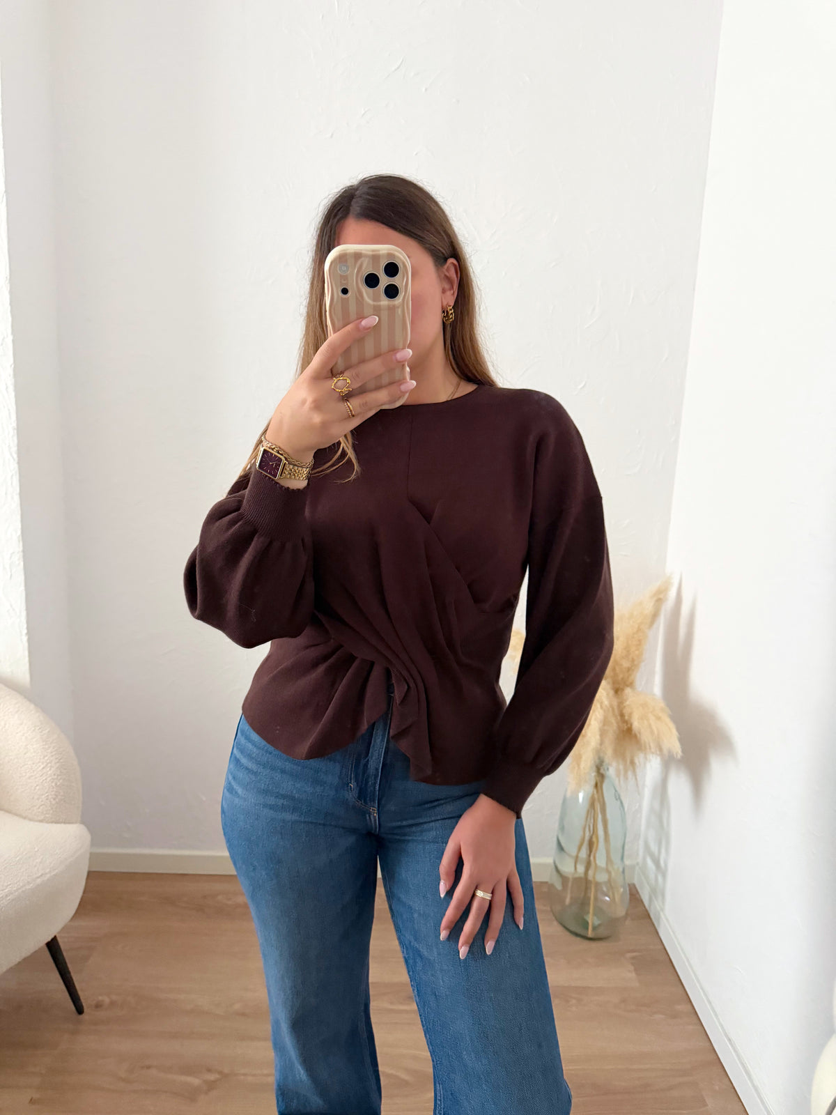 Pull marron ALINA