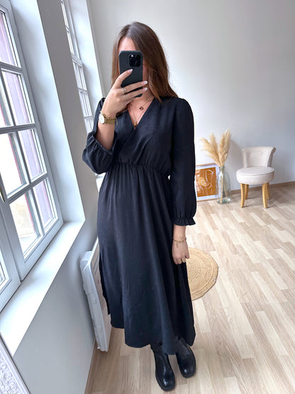 Robe longue noire MOIRA