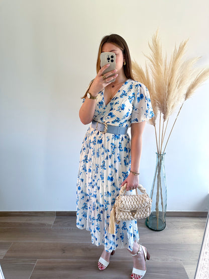 Robe longue bleu DAHLIA