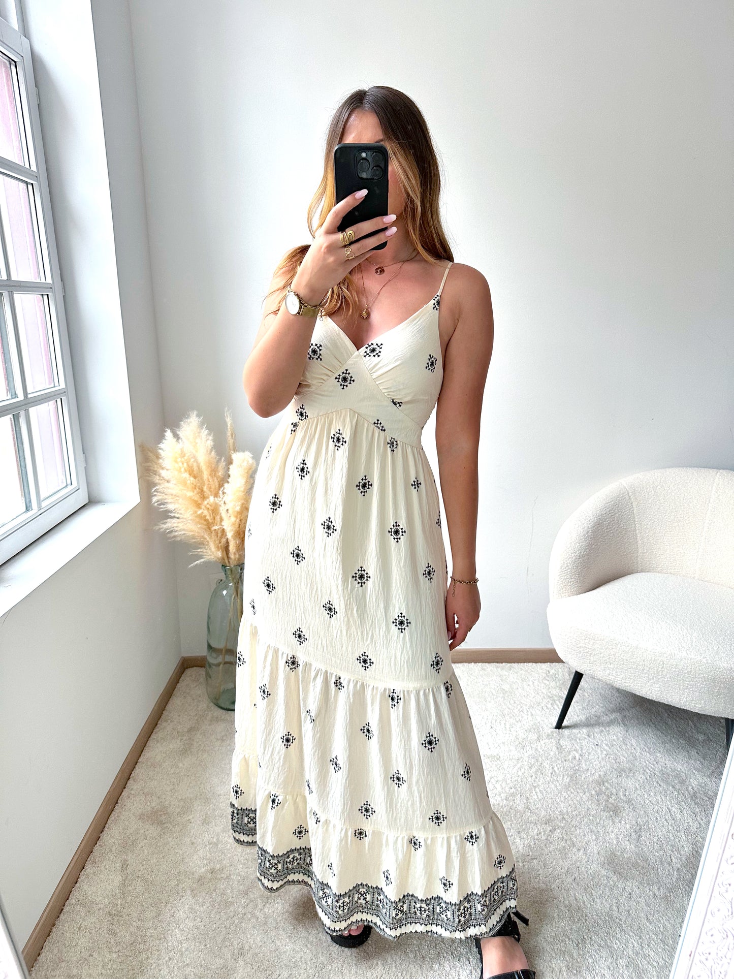 Robe imprimée crème GWEN