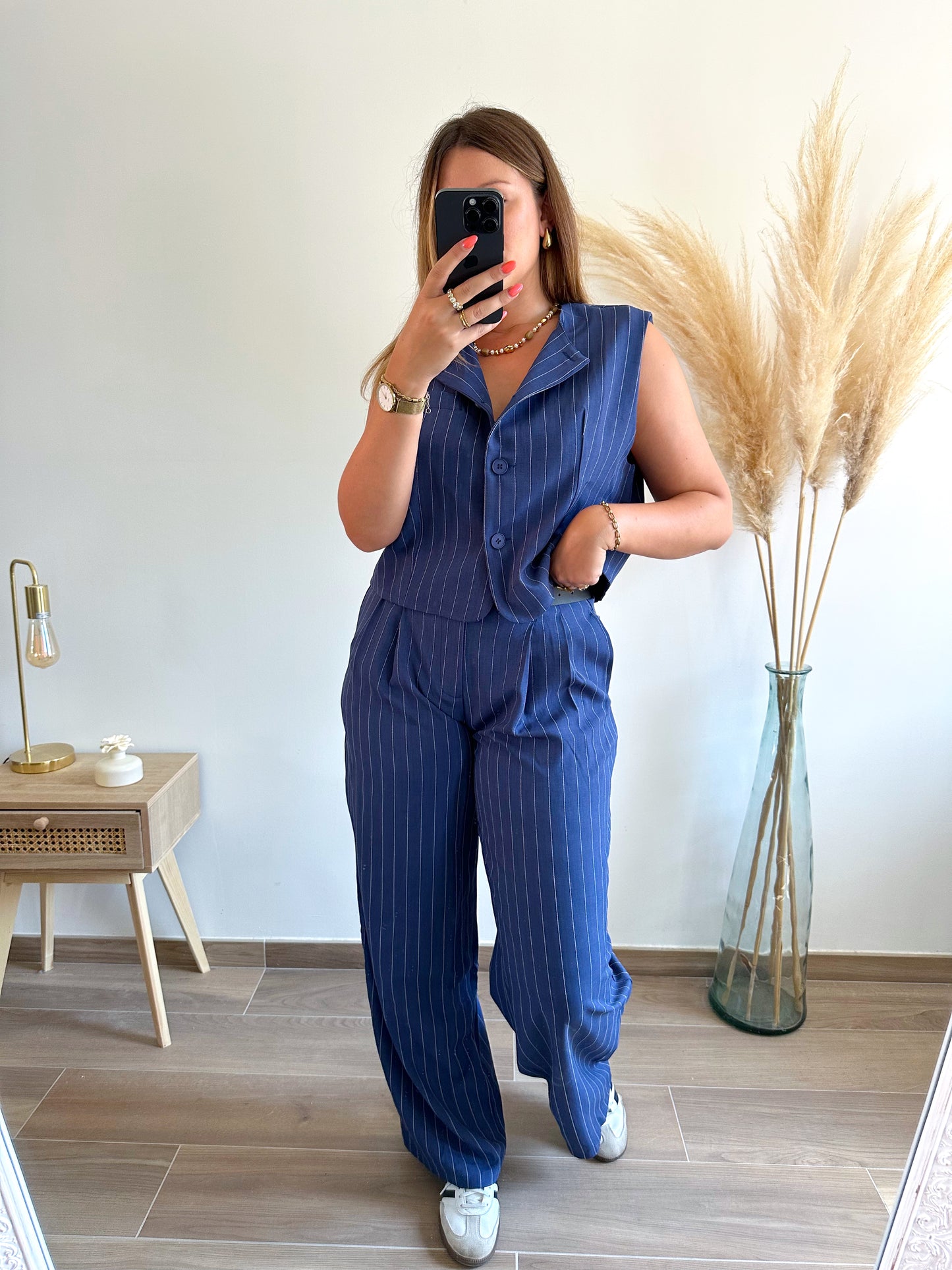 Pantalon rayures bleu SHARLENE