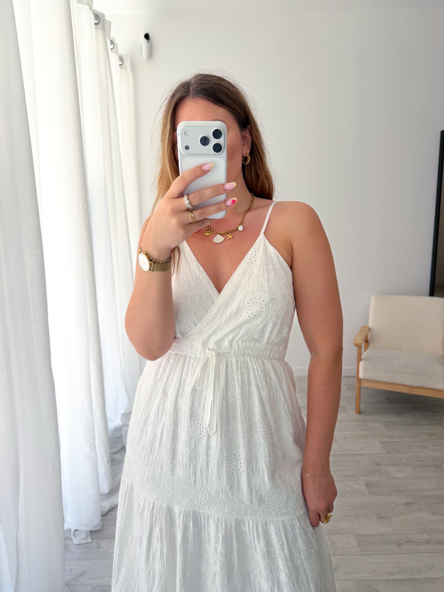 Robe longue brodée AMERIL
