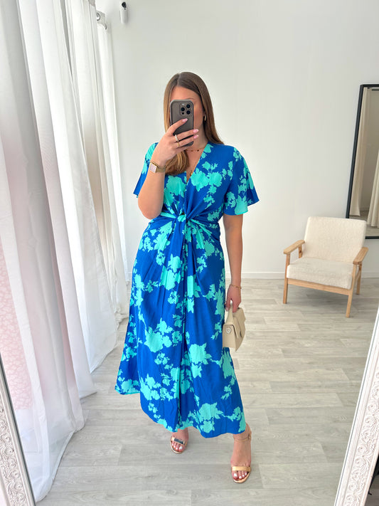 Robe longue bleue ALBANE