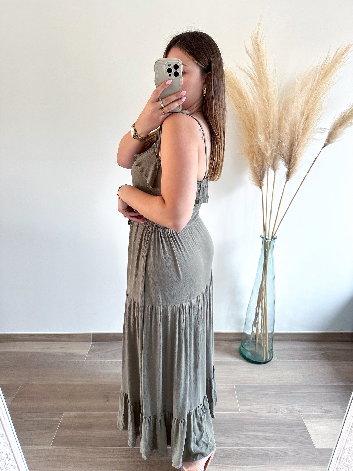 Robe longue kaki EMELINE