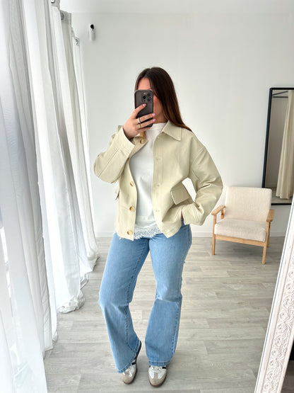 Veste similicuir beige CÔME