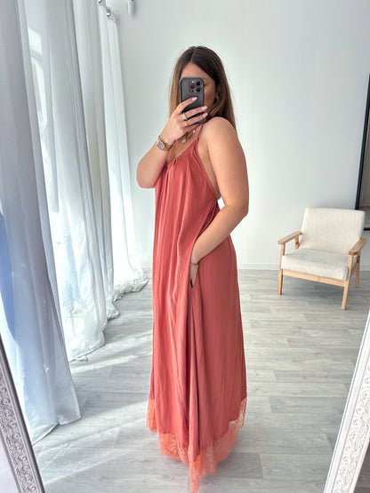Robe longue terracotta DANA