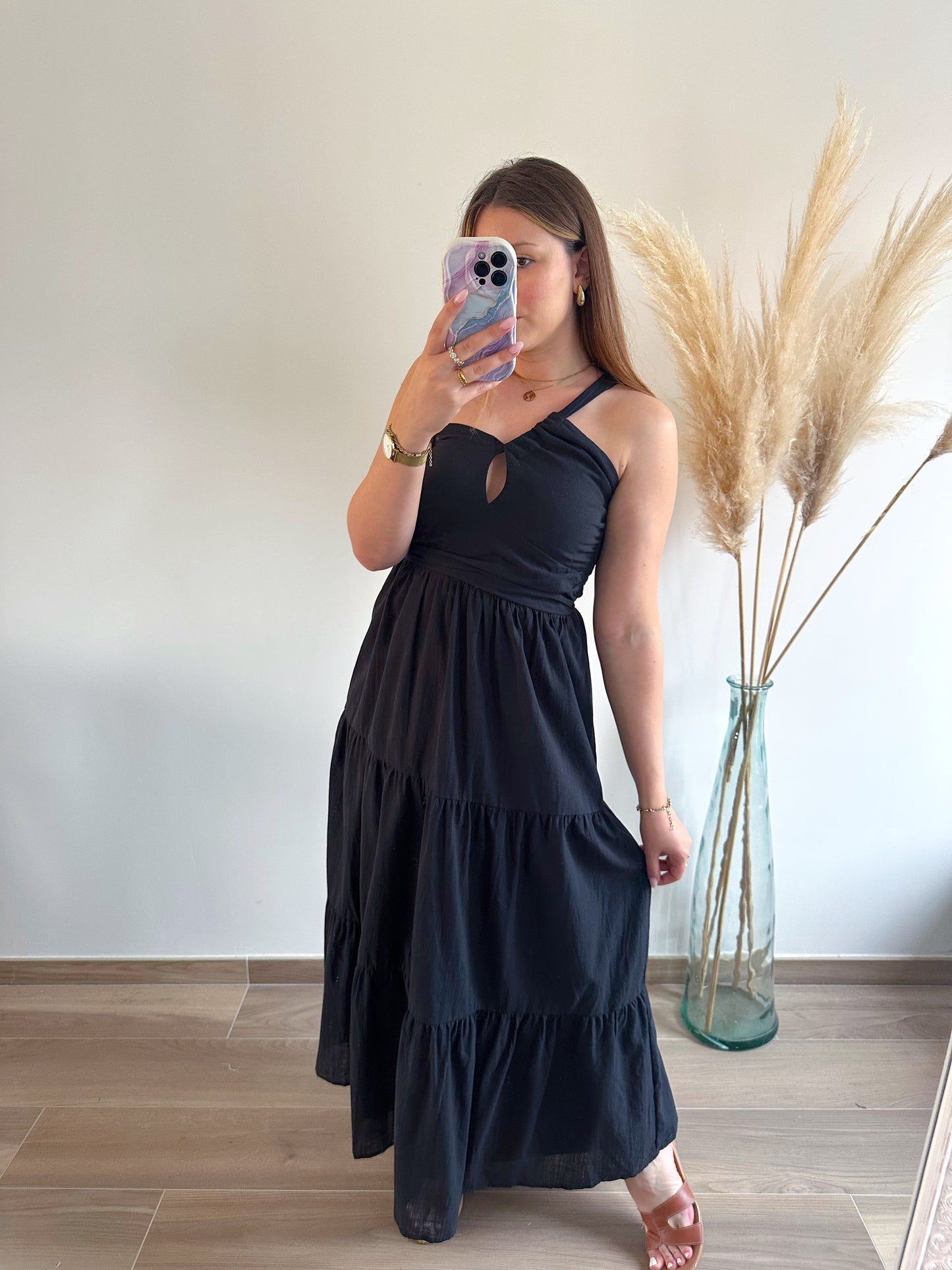 Robe longue noire AMBRE