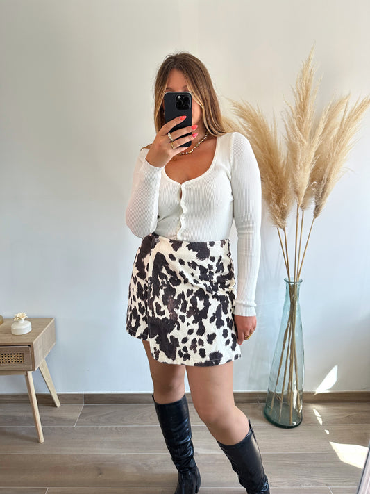 Jupe short imprimé COW