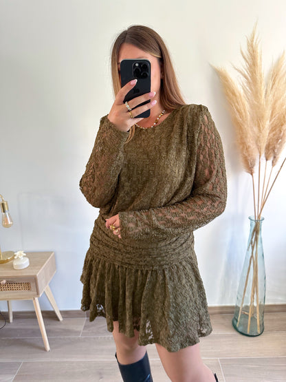Robe kaki dentelle DARLA