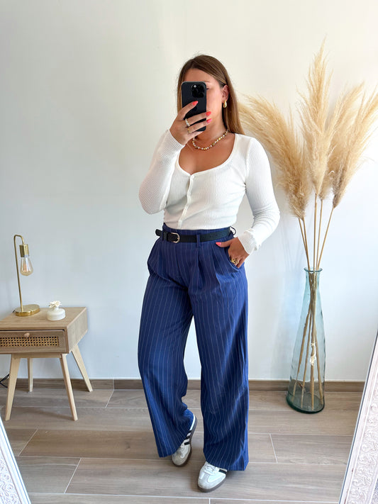 Pantalon rayures bleu SHARLENE