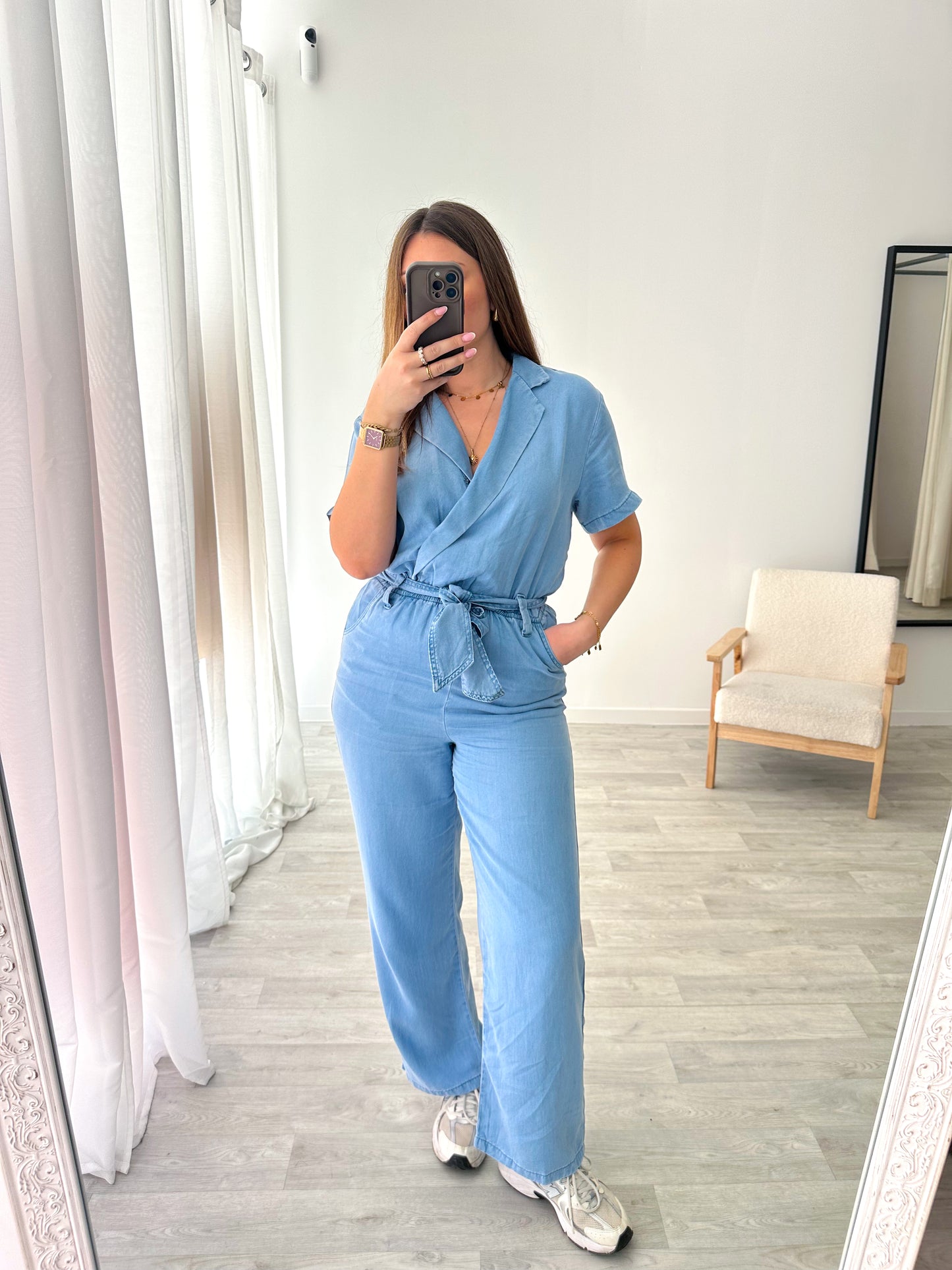 Combinaison lyocell bleu jean TINA