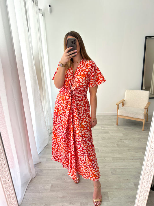 Robe longue orange SIDNA