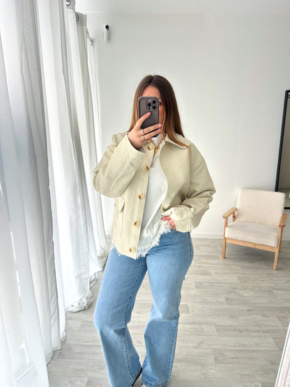 Veste similicuir beige CÔME
