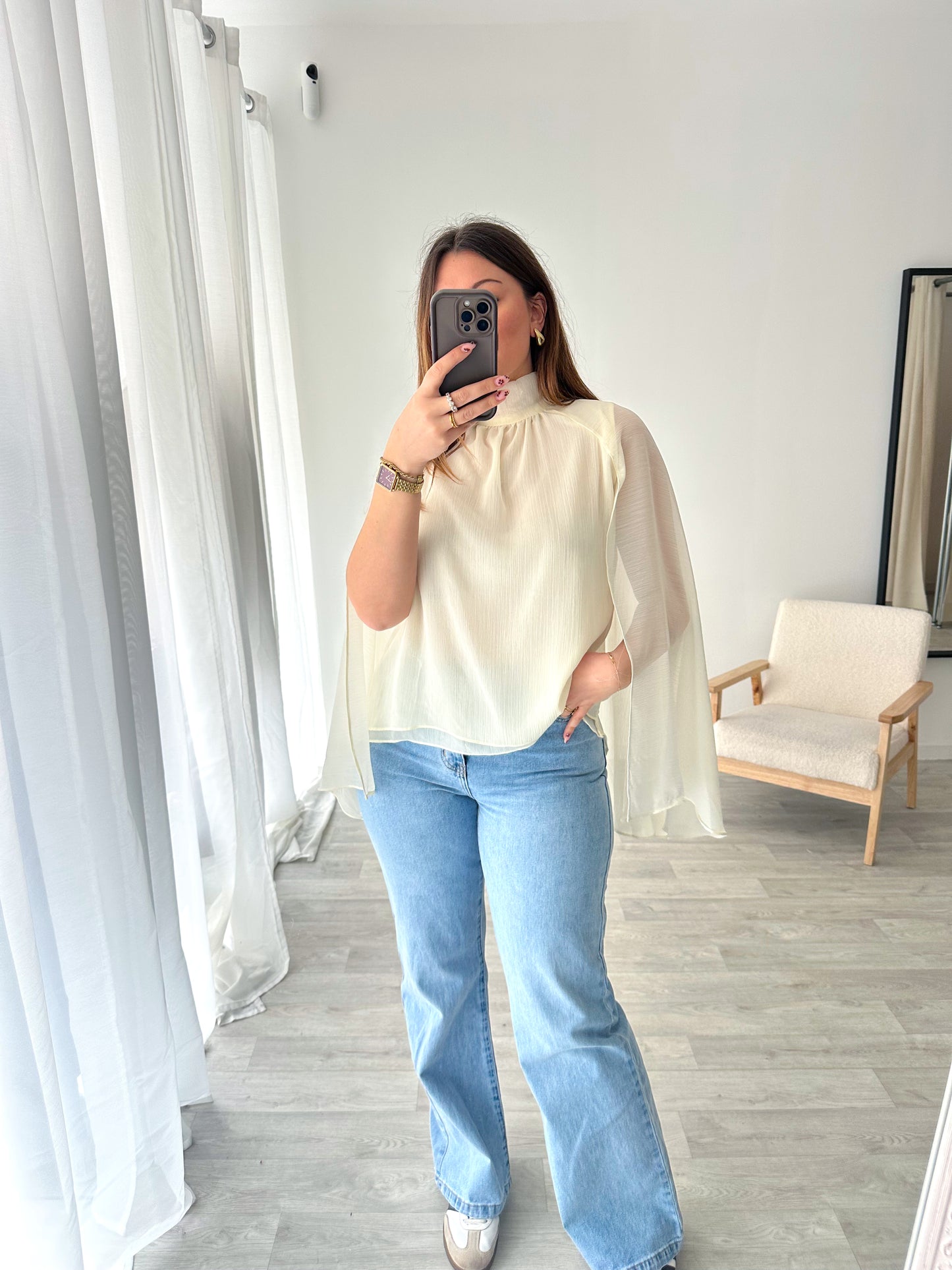 Blouse cape beige BLAIR