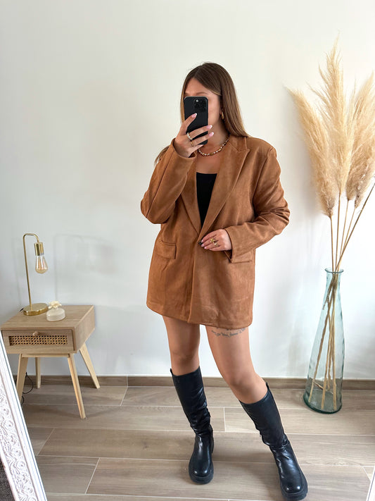 Veste suédine camel EDDY
