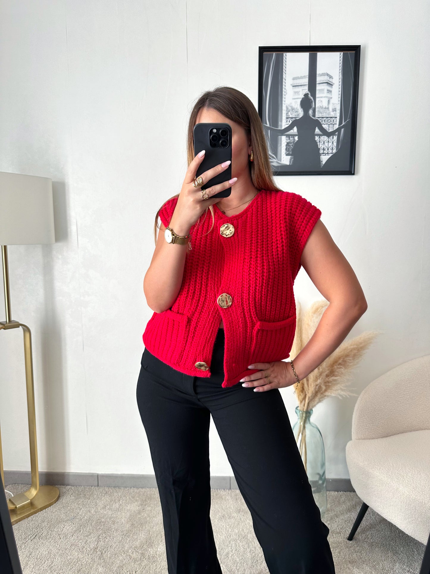 Cardigan rouge SOLENE