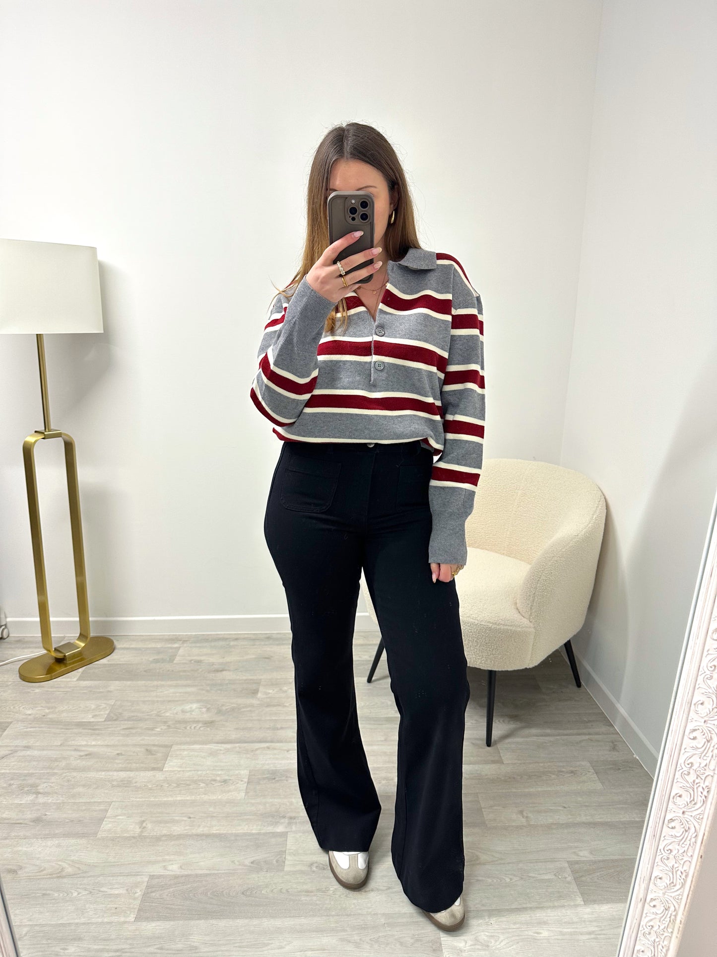 Jean taille haute noir PAOLINA