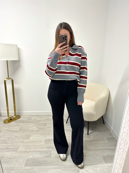 Jean taille haute noir PAOLINA
