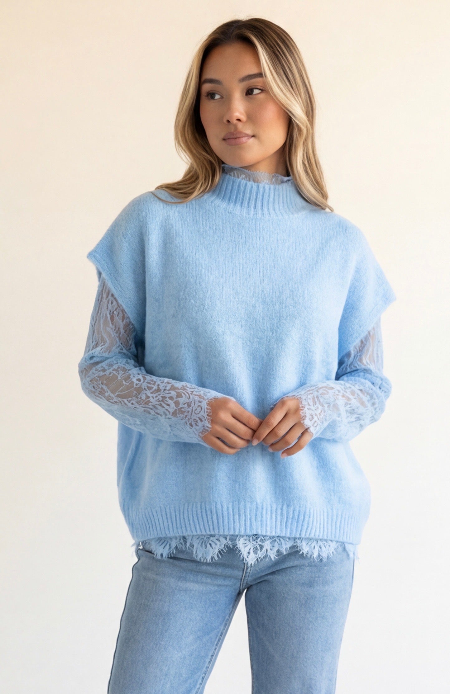 Pull bleu ciel SARAH