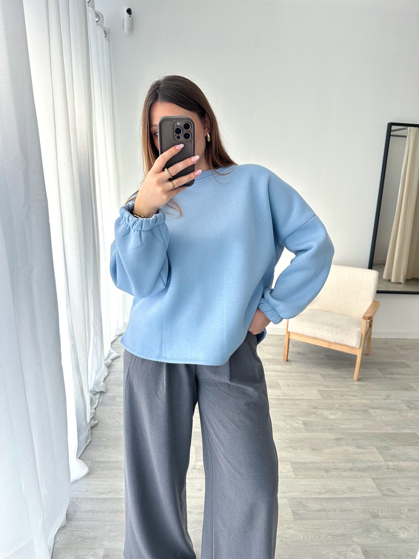 Sweat bleu GOODVIBES