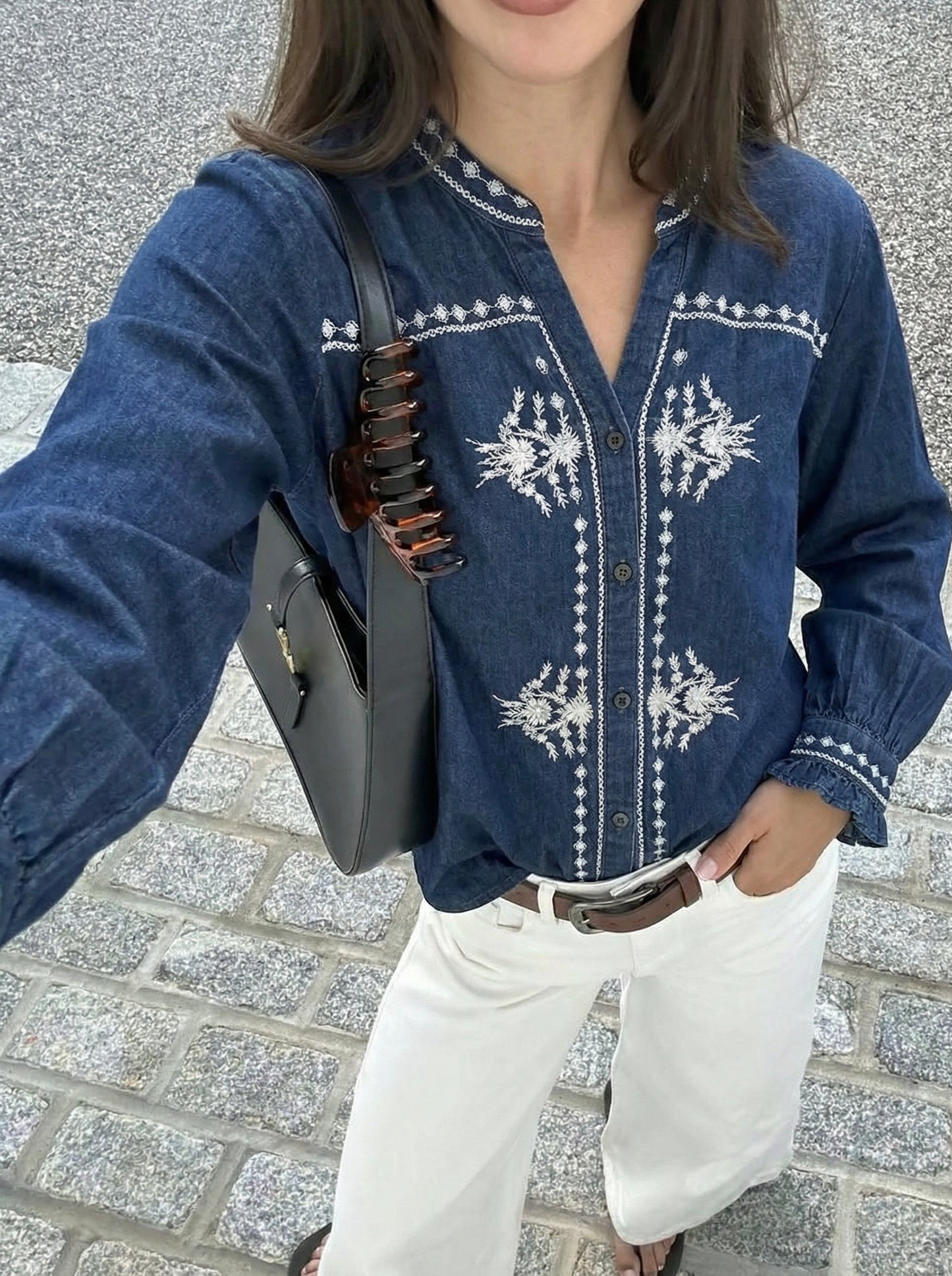 Blouse jean brut