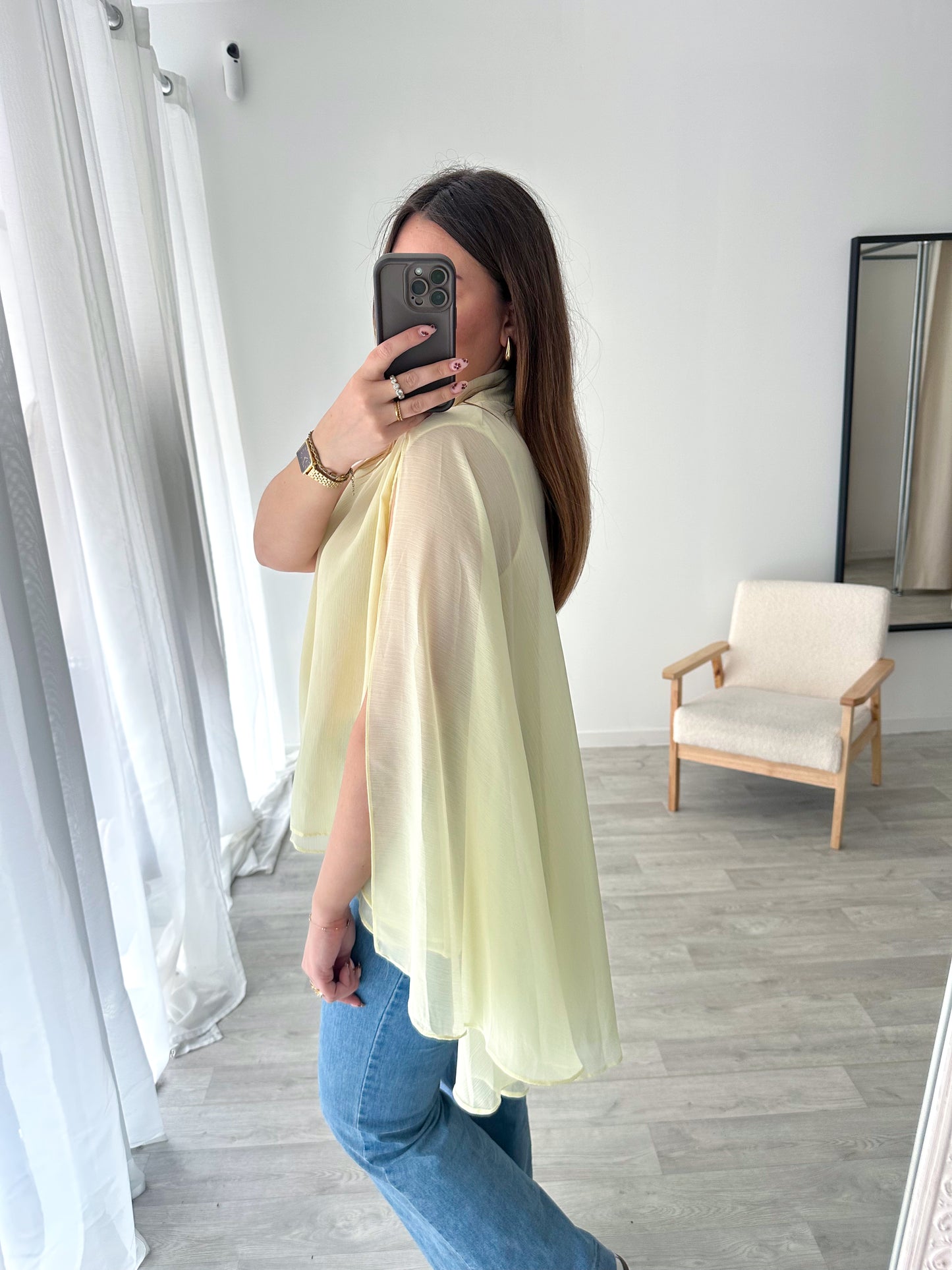 Blouse cape jaune BLAIR