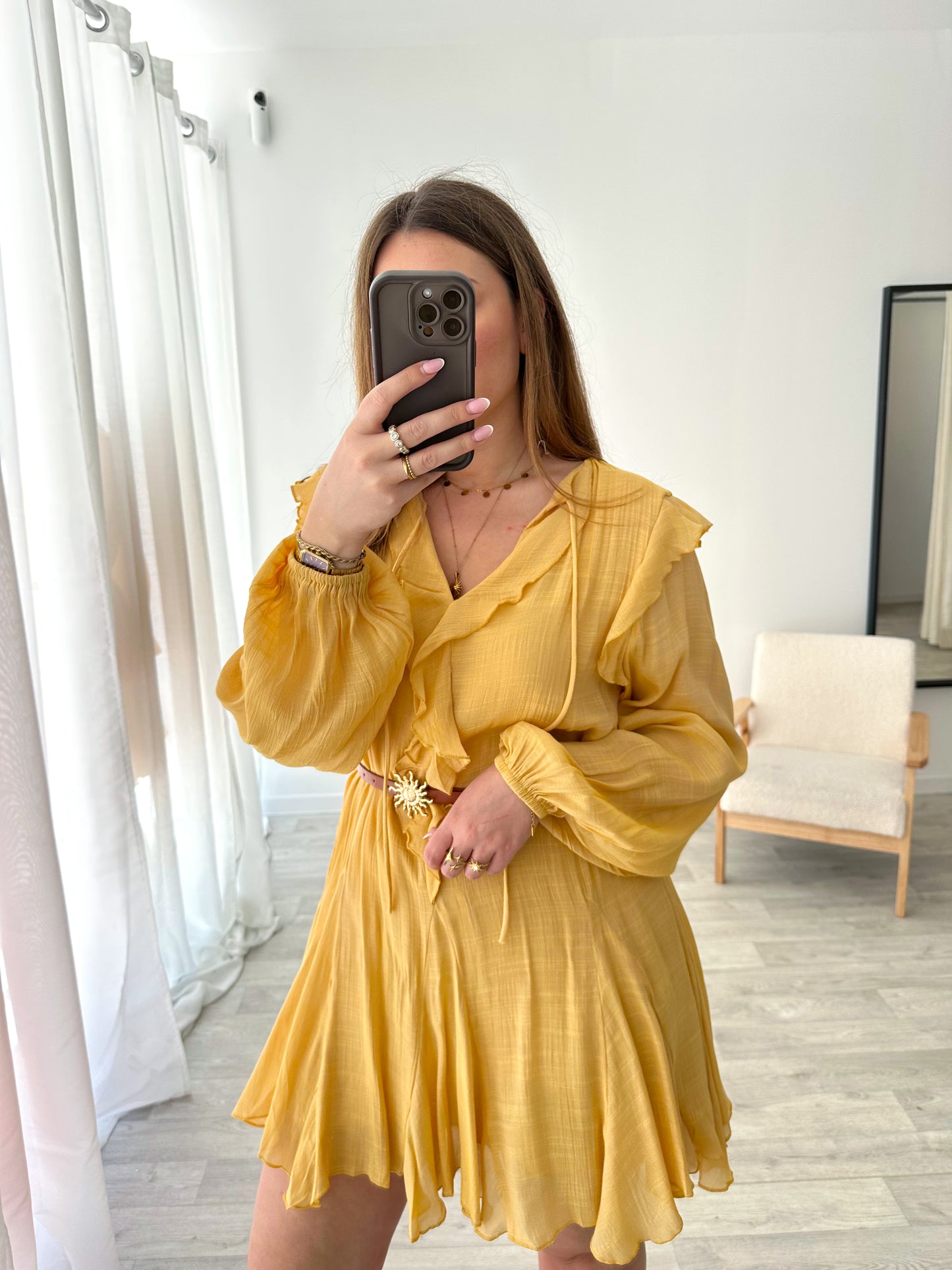 Robe jaune moutarde LUCIANA