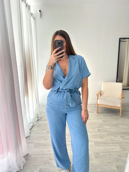 Combinaison lyocell bleu jean TINA