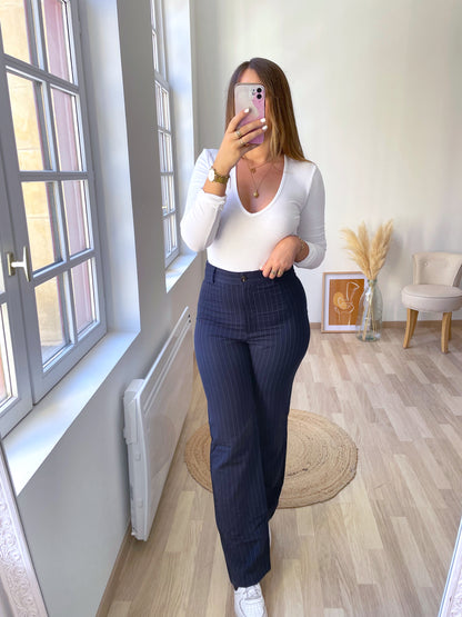 Pantalon rayures bleu CASEY