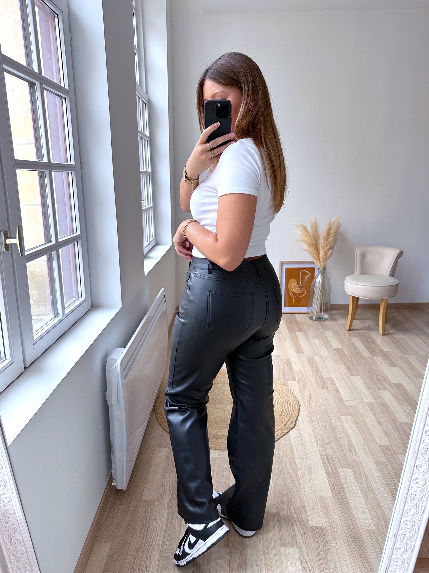 Pantalon similicuir noir KHLOE