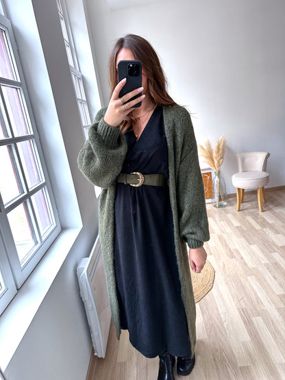 VIVIENNE long khaki cardigan