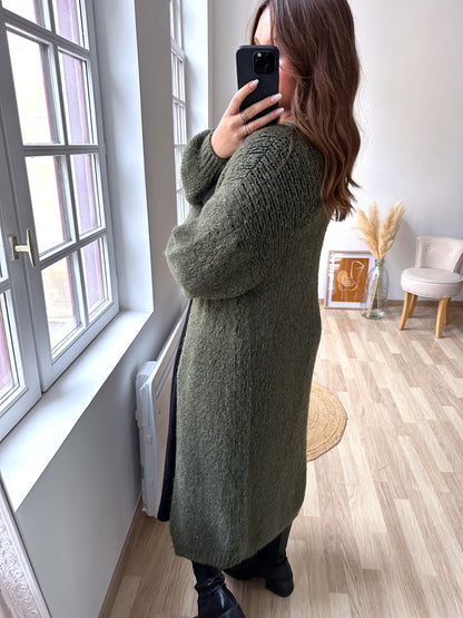 VIVIENNE long khaki cardigan