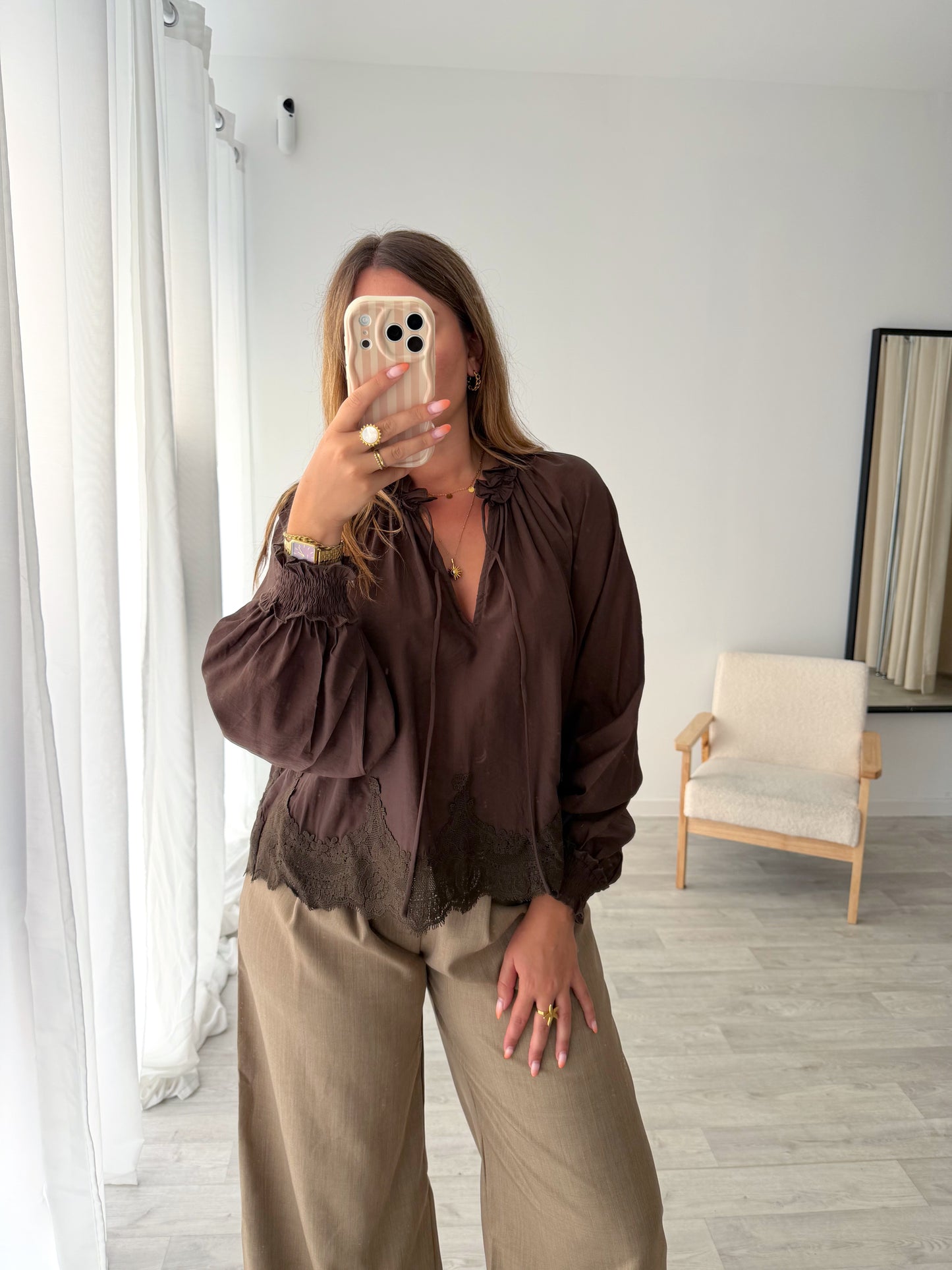 Blouse marron ÉLYA