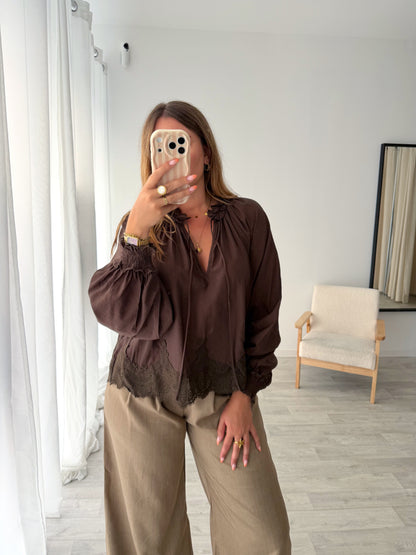 Blouse marron ÉLYA