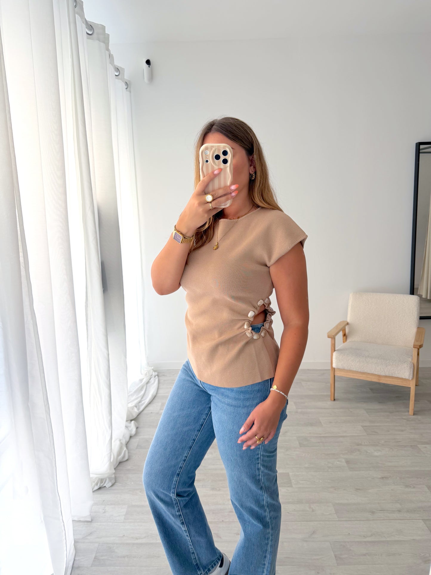 Top maille beige PALOMA
