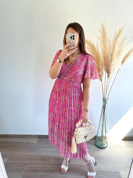 Robe longue rose ANNIE