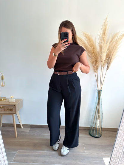 Top maille marron SACHA