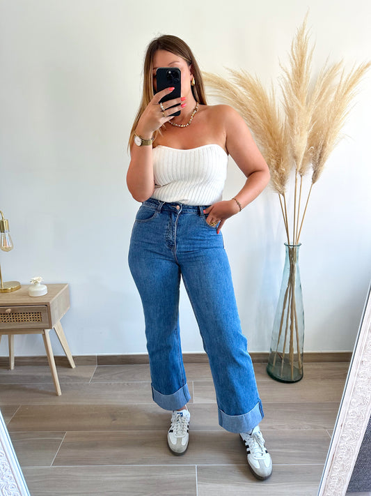 Jean revers bleu denim LOANA