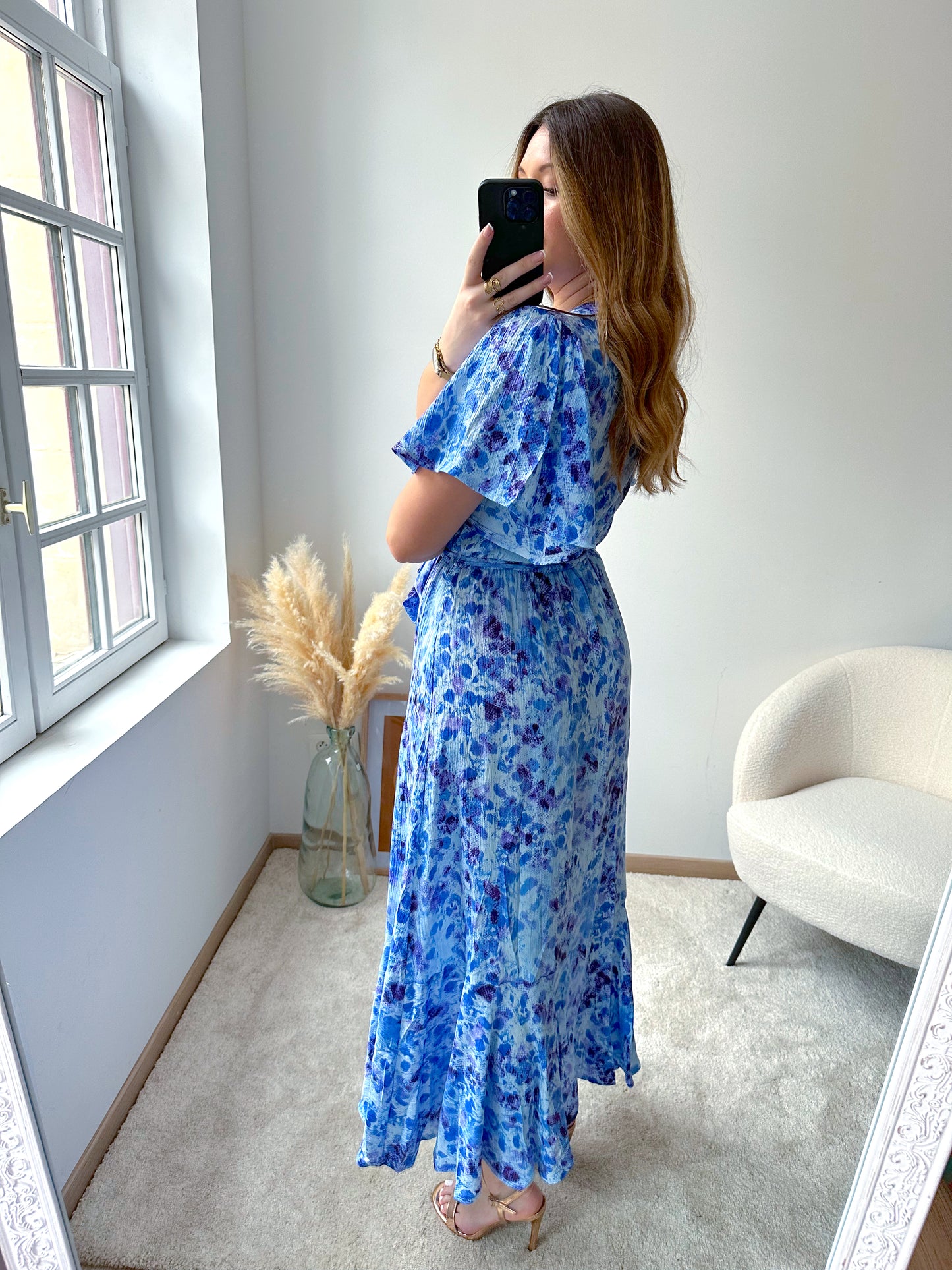 Robe longue bleue EZRA