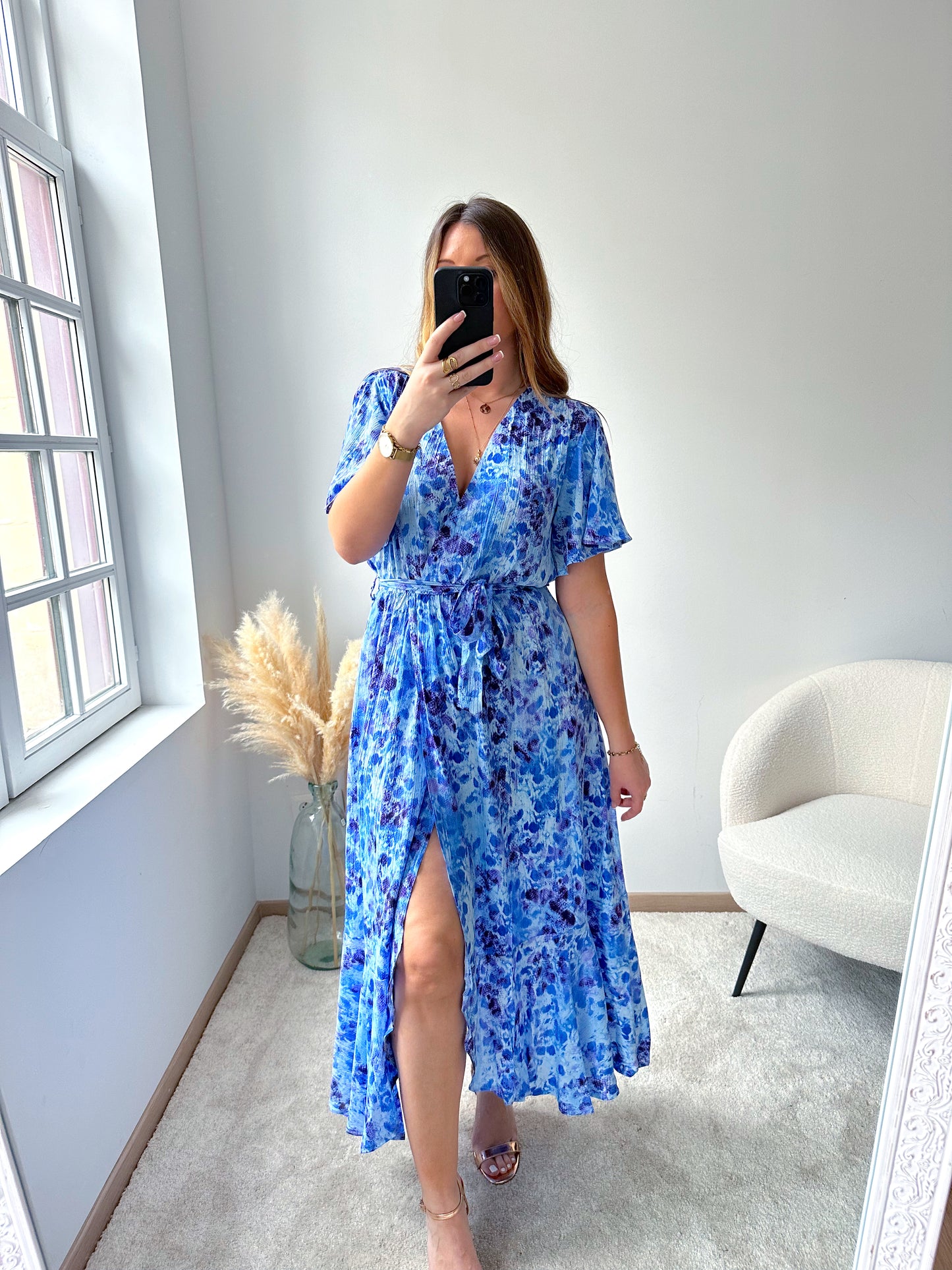 Robe longue bleue EZRA