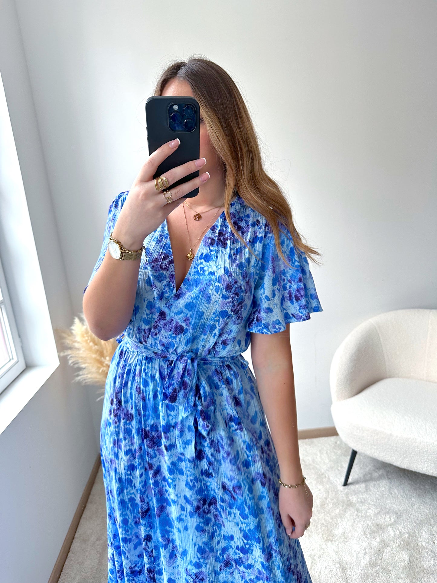 Robe longue bleue EZRA