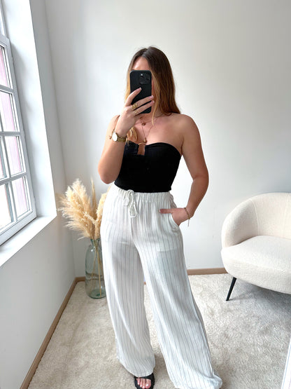 Pantalon lin rayé DIAZ