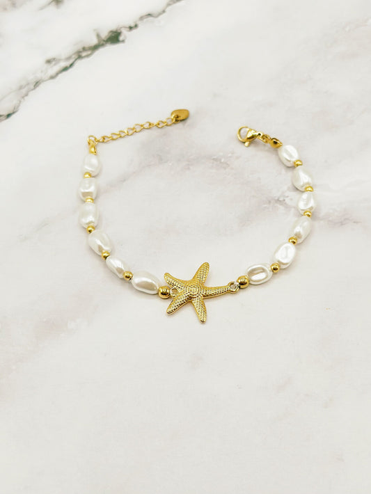 Bracelet perles étoile de mer