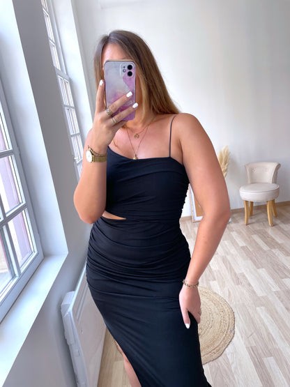 Robe ajourée noire GINA