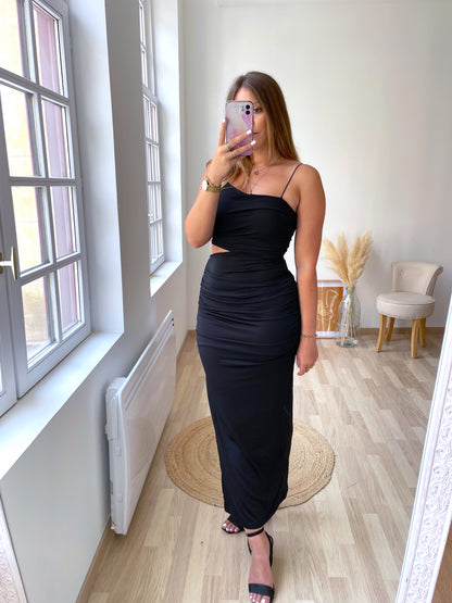 Robe ajourée noire GINA