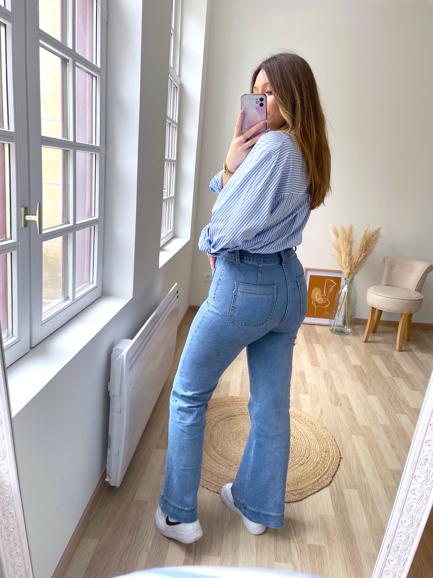 PAOLINA light blue high-waisted jeans